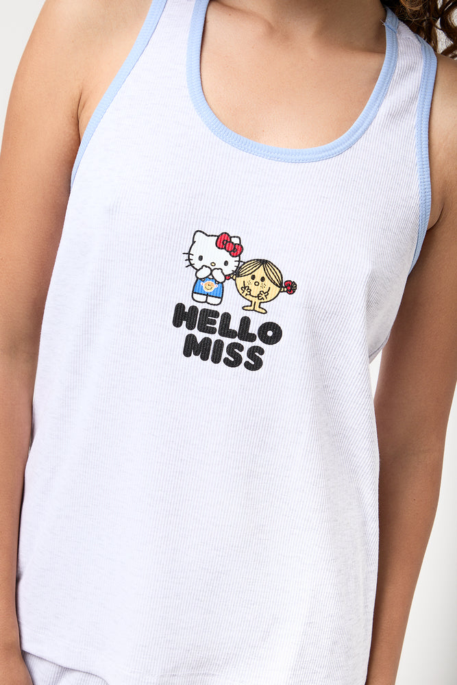 Hello Miss Graphic Tank Pajama Set (3)