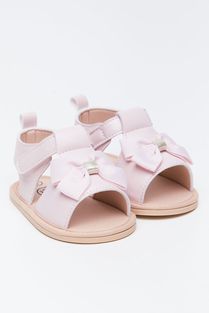 Pink Bow Infants Sandals