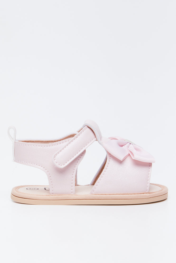 Pink Bow Infants Sandals (1)