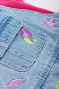 Neon Sea Life Denim Dungaree Set (2)