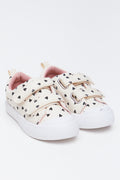 Heart Print Double Strap Sneakers