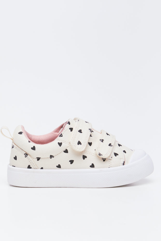 Heart Print Double Strap Sneakers (1)