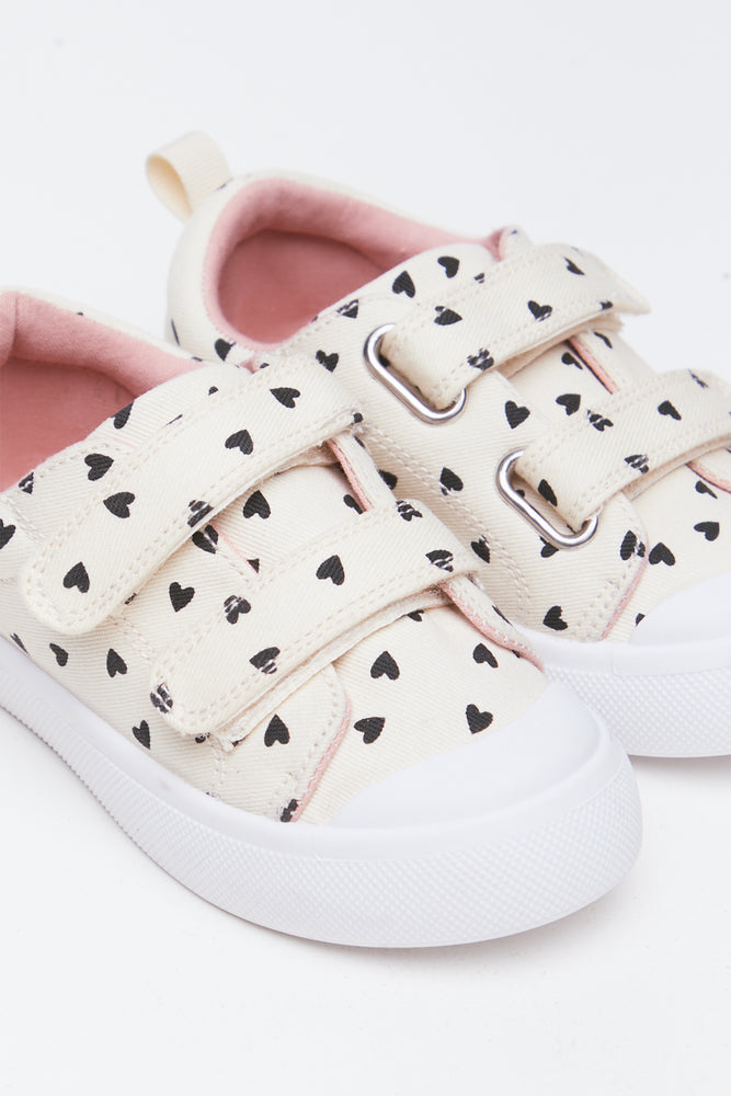 Heart Print Double Strap Sneakers (2)