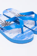 Navy Palm Print Flip Flops (2)