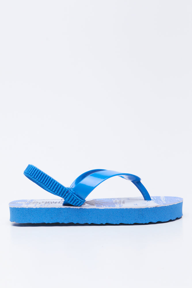Navy Palm Print Flip Flops (6)