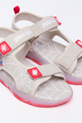Taupe Spider-Man Print Sport Sandals (2)
