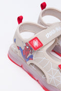 Taupe Spider-Man Print Sport Sandals (3)