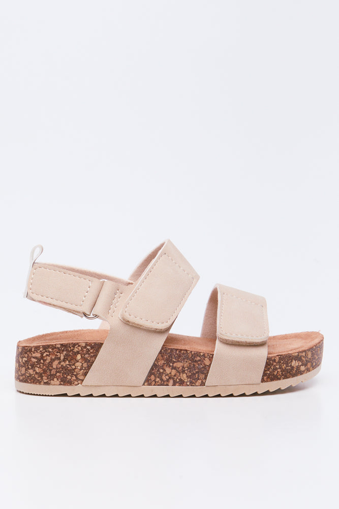 Beige Double Strap Comfort Sandals (1)