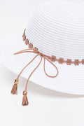 White Floral Detail Sun Hat (2)