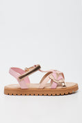 Pink Metallic Shell Detail Sandals (1)
