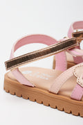 Pink Metallic Shell Detail Sandals (3)