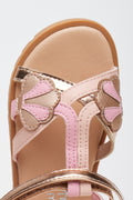Pink Metallic Shell Detail Sandals (4)