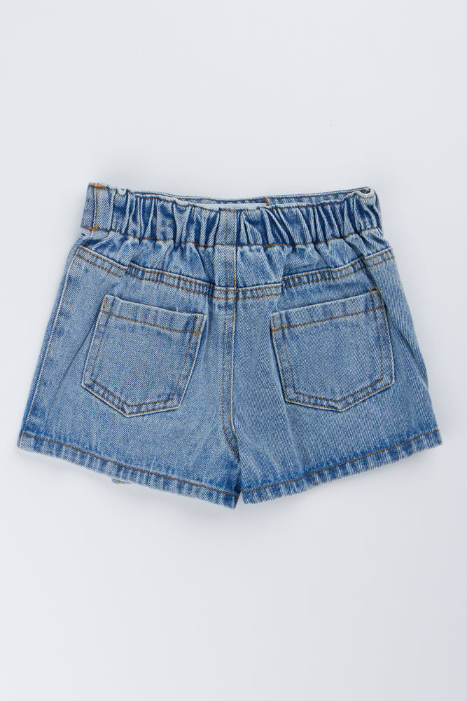 Indigo Stitch Embroidered Denim Skort (3)