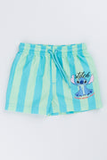 Blue Lilo & Stitch Striped Swim Shorts