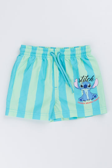 Blue Lilo & Stitch Striped Swim Shorts