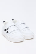 White Hook and Loop Court Sneakers