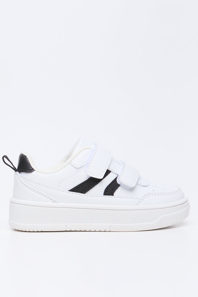 White Hook and Loop Court Sneakers (1)