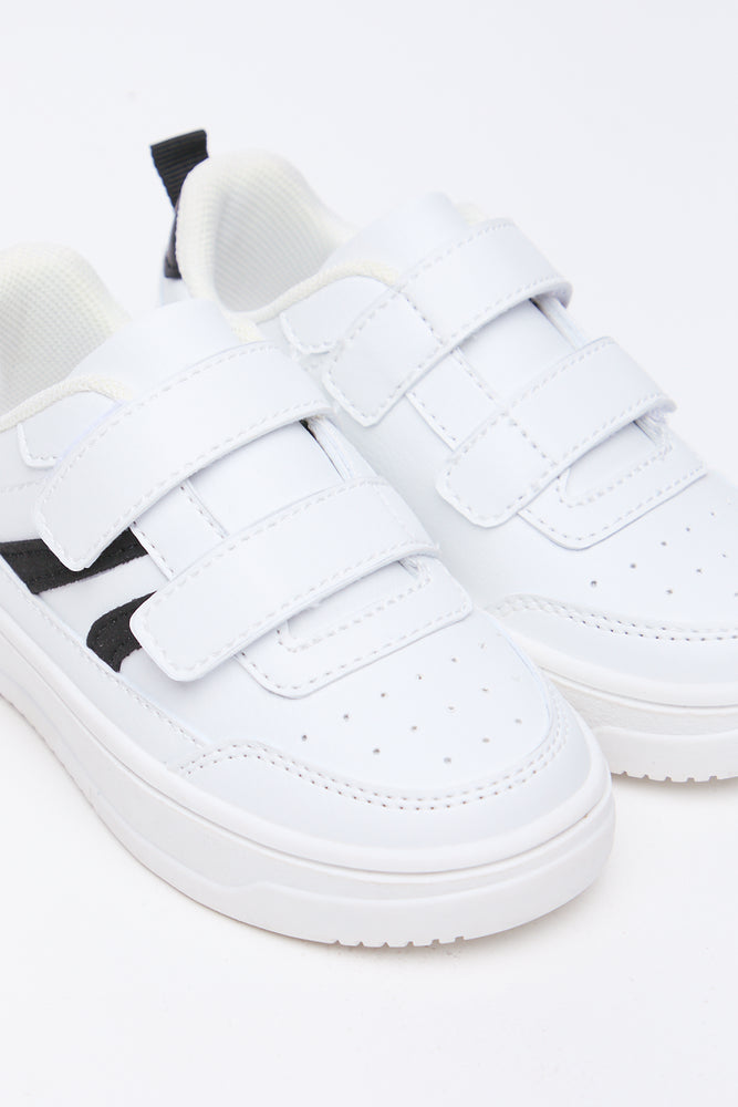 White Hook and Loop Court Sneakers (2)