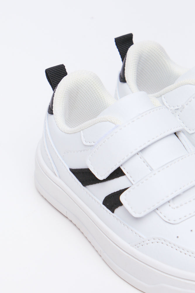 White Hook and Loop Court Sneakers (3)