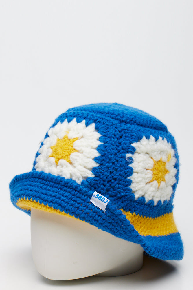 Blue Crochet Daisy Bucket Hat (1)