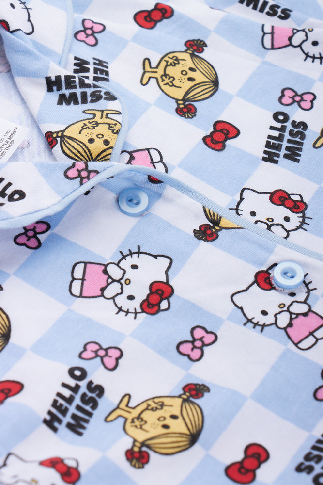 Blue Hello Miss Blue Check Pajamas (1)