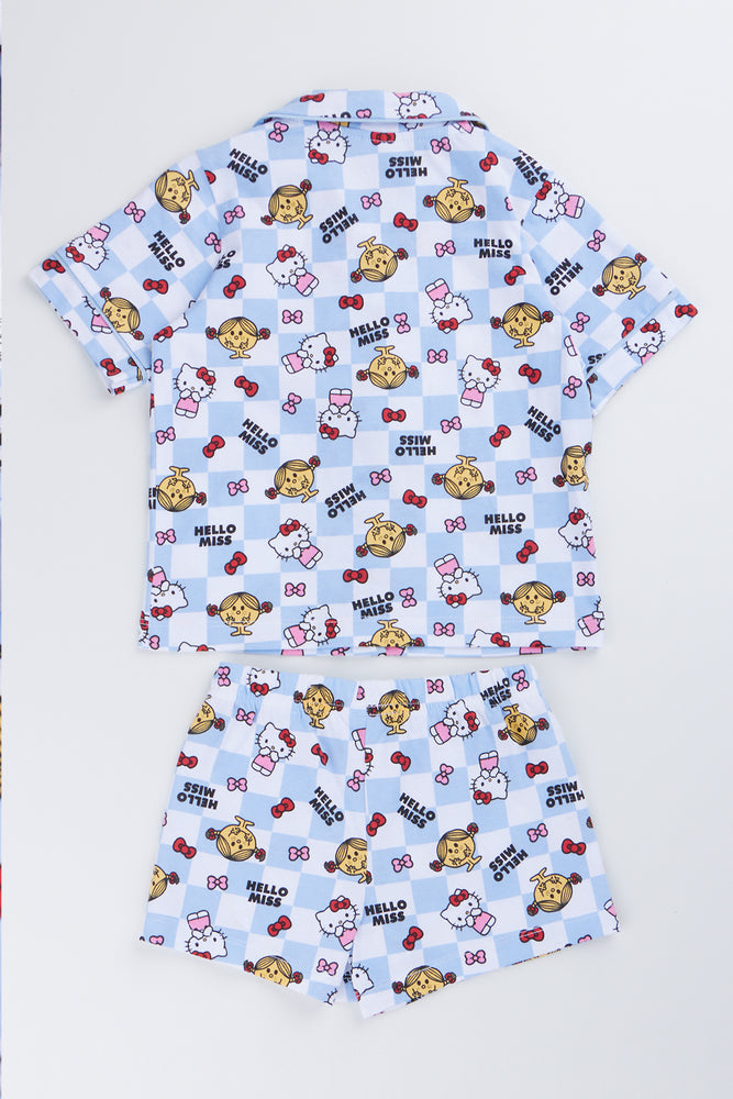 Blue Hello Miss Blue Check Pajamas (2)