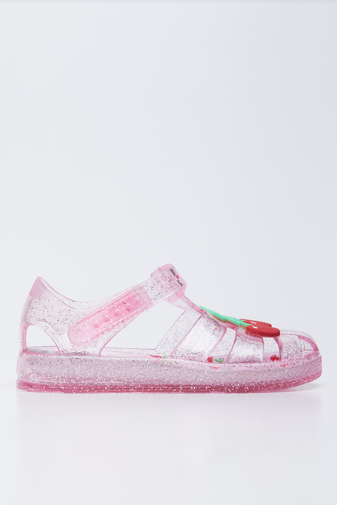 Pink Cherry Jelly Sandals (1)
