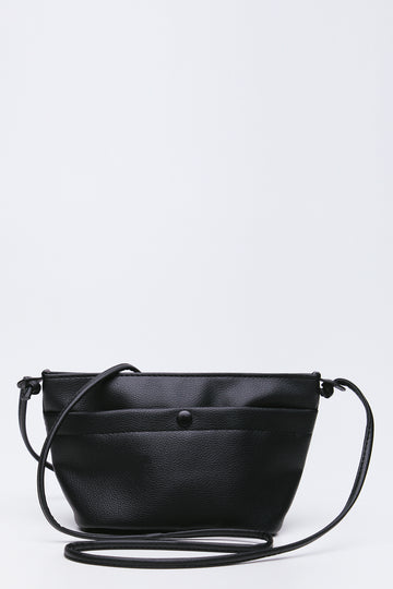 Black Rubberised Mini Crossbody Bag