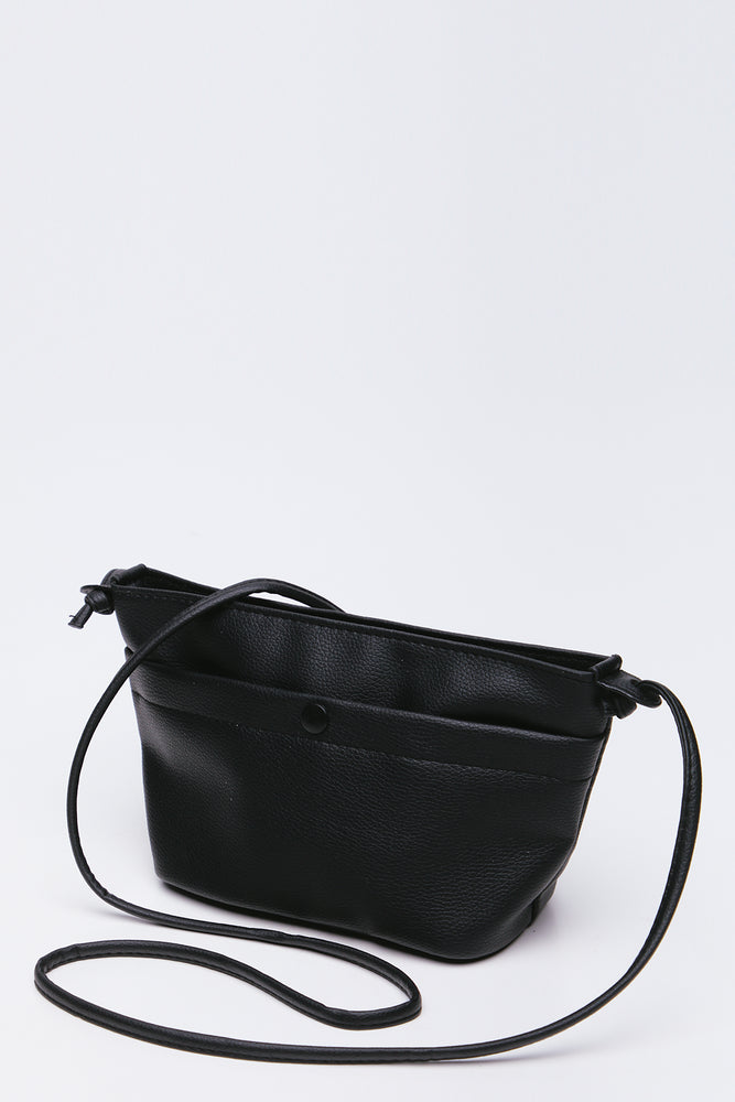 Black Rubberised Mini Crossbody Bag (1)