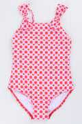 Pink Heart Checkered Swimsuit