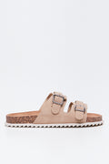 Stone Buckle Double Strap Sandals (1)