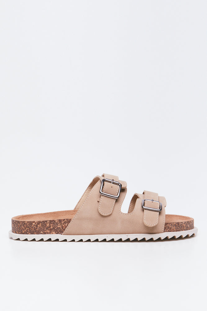 Stone Buckle Double Strap Sandals (1)