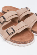 Stone Buckle Double Strap Sandals (2)