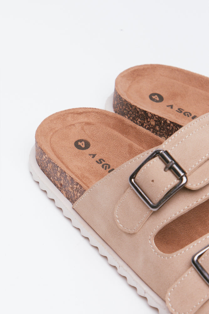 Stone Buckle Double Strap Sandals (3)