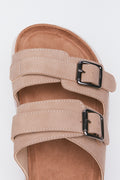 Stone Buckle Double Strap Sandals (4)