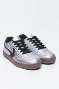 Silver Metallic Court Sneakers