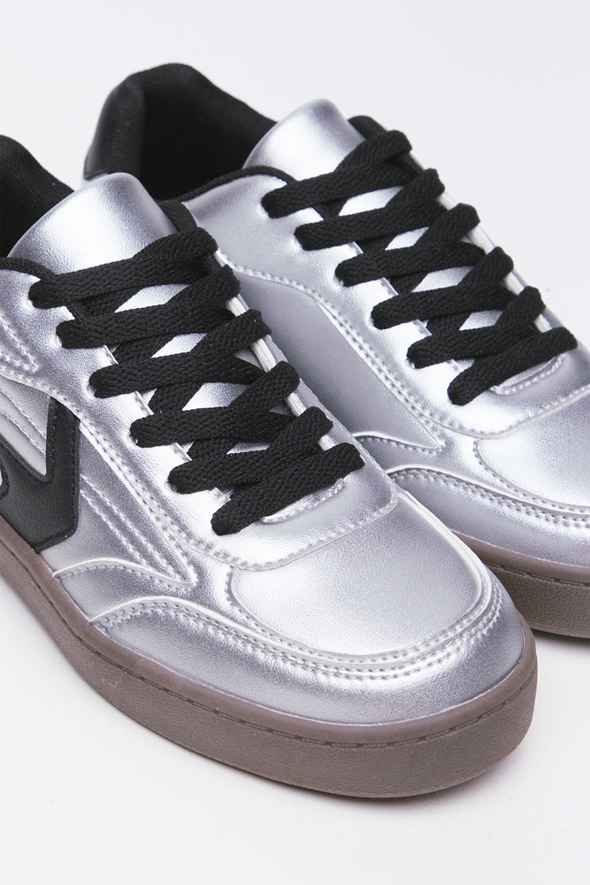 Silver Metallic Court Sneakers (2)