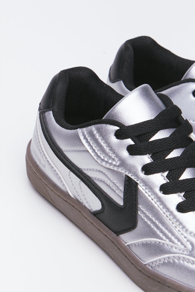 Silver Metallic Court Sneakers (3)