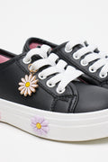 Black Floral Charm Platform Sneakers (2)