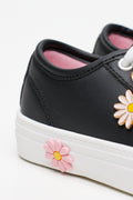 Black Floral Charm Platform Sneakers (3)