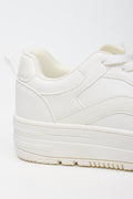 White Embellished Platform Court Sneakers (3)