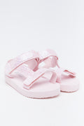 Pink Glitter Utility Sandals