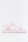 Pink Glitter Utility Sandals (1)