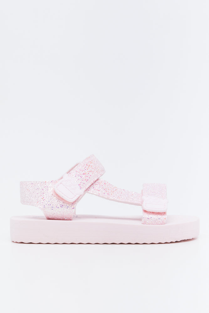 Pink Glitter Utility Sandals (1)
