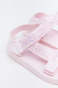 Pink Glitter Utility Sandals (3)
