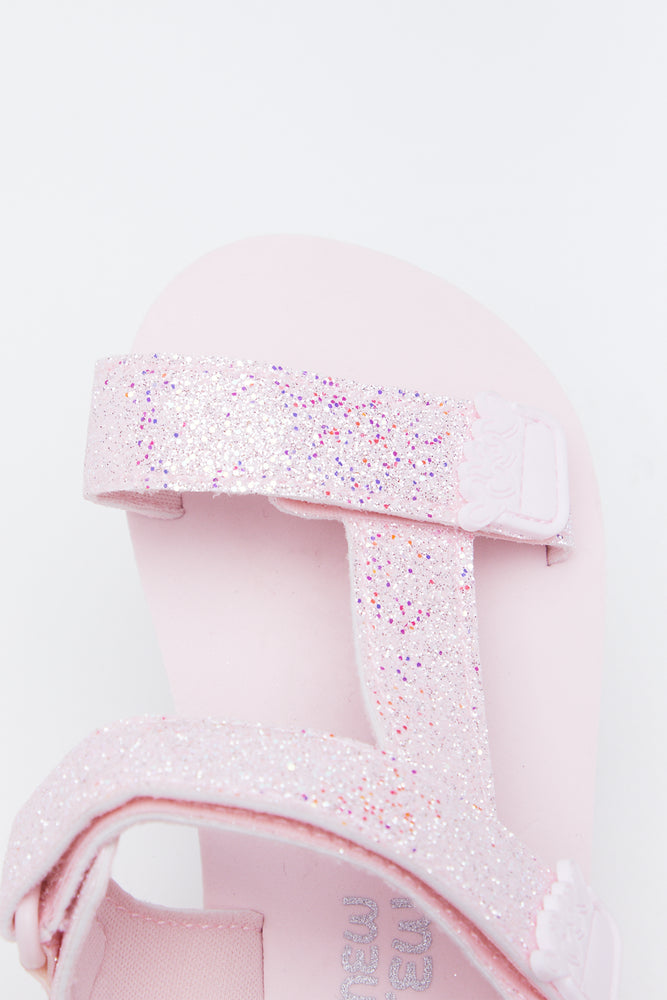 Pink Glitter Utility Sandals (4)