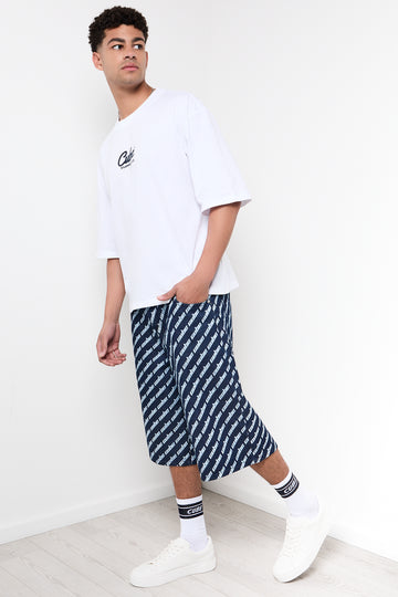 Indigo Printed Denim Jorts