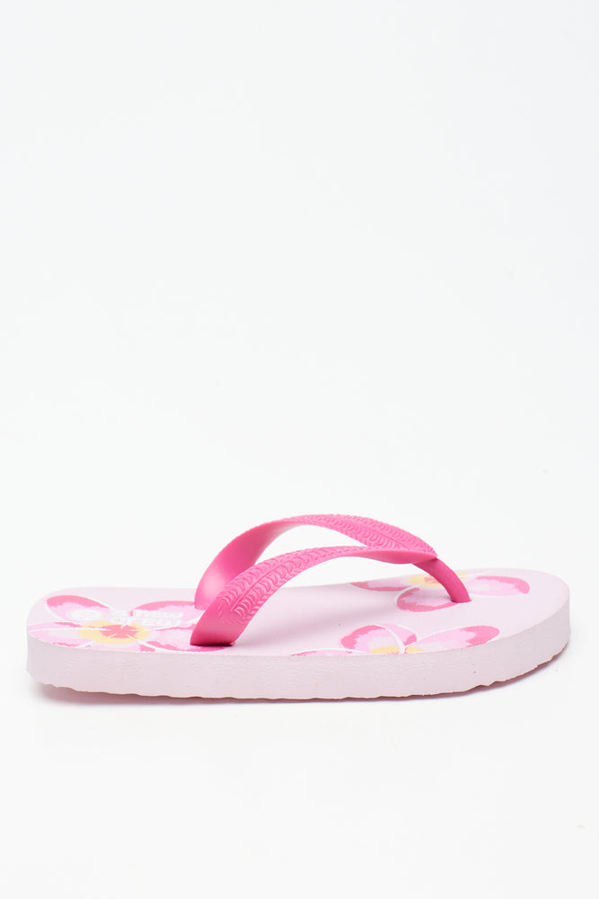 Pink Floral Summer Flip Flops (1)