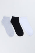 3 Pack Monochrome Ankle Socks