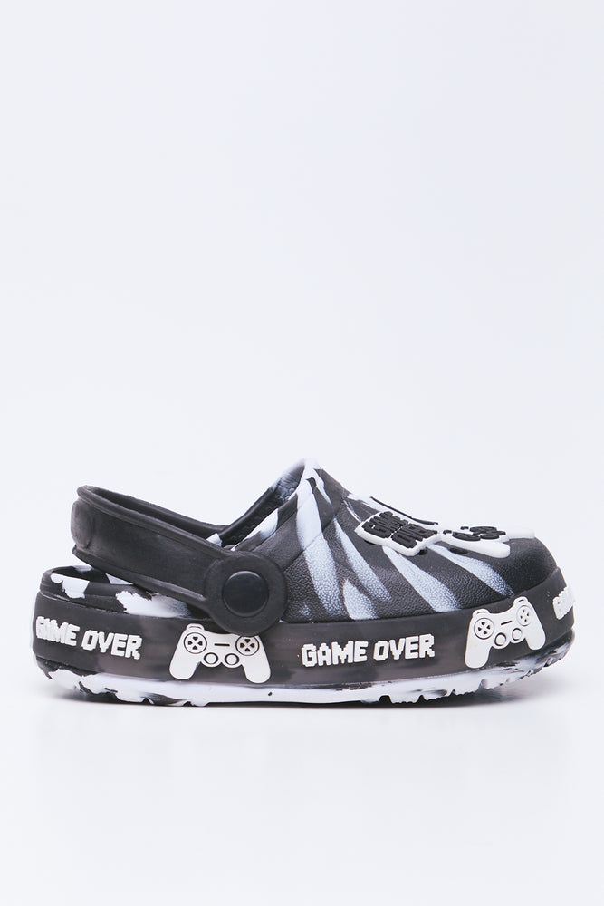 Black & White Foxing Light Up Clogs (1)
